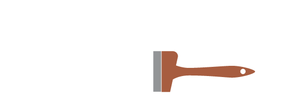 A brown-handled paintbrush with white bristles is shown beneath the text “Geo’s Paint & Finish” in large, light-colored letters.